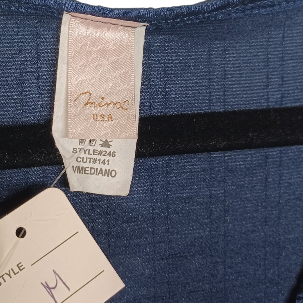 MINX USA Blue Textured Sleeveless Crossover Mini Bodycon Dress Medium NWT - Picture 7 of 10